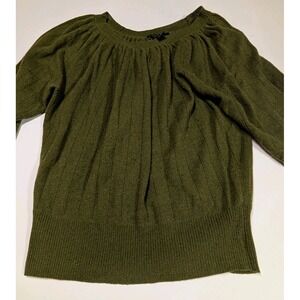 Laundry Shelli Segal Womesn Sweater Size S 100% Cashmere Ribbed Knit Green Soft